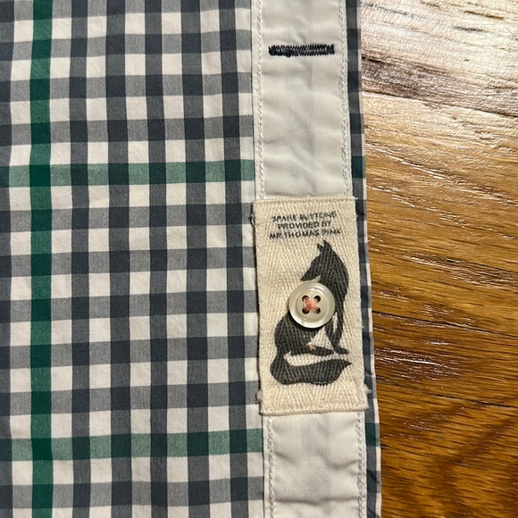 Thomas Pink - Casual Button Down Shirt - Size XS - Green / Gray Gingham - Picture 13 of 13